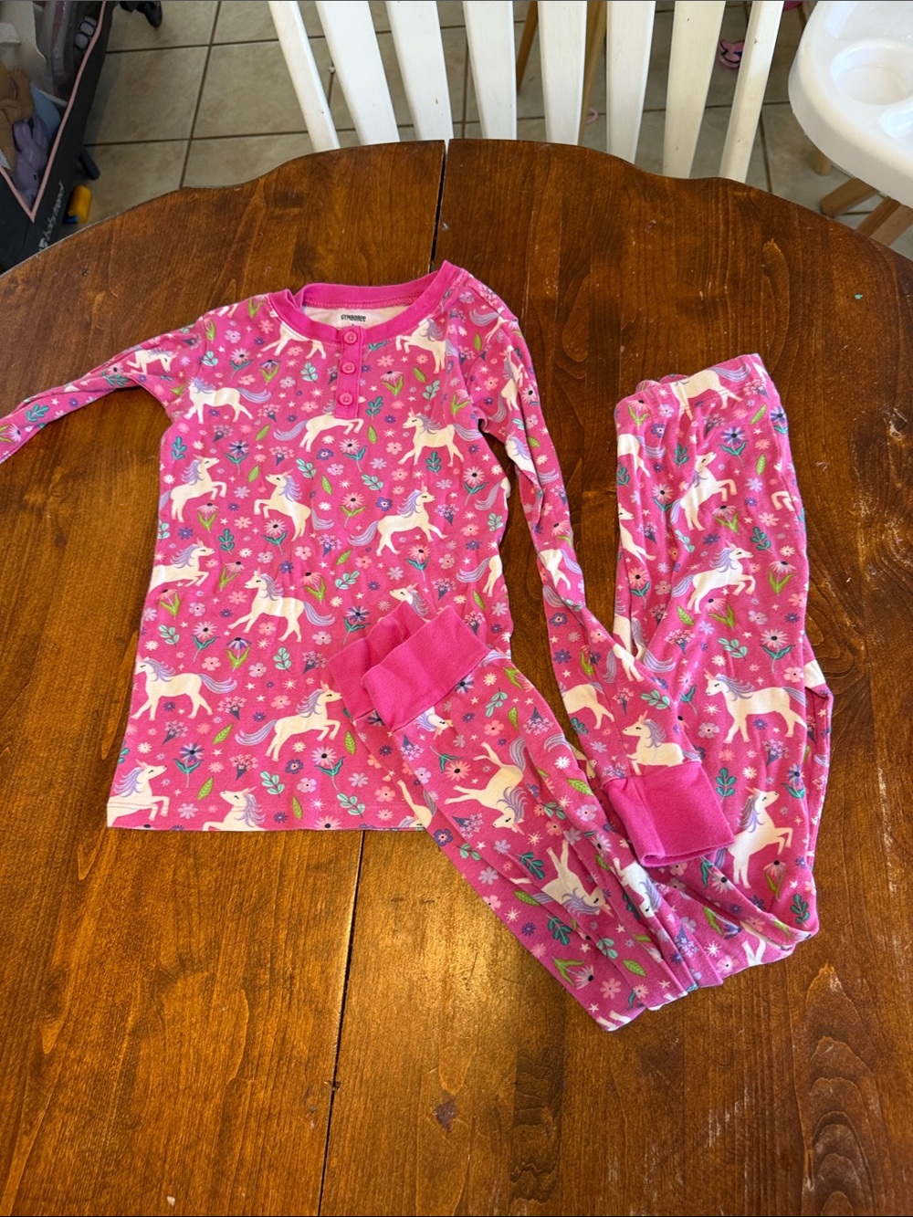 Gymboree Pink Unicorn Print Pajama Set